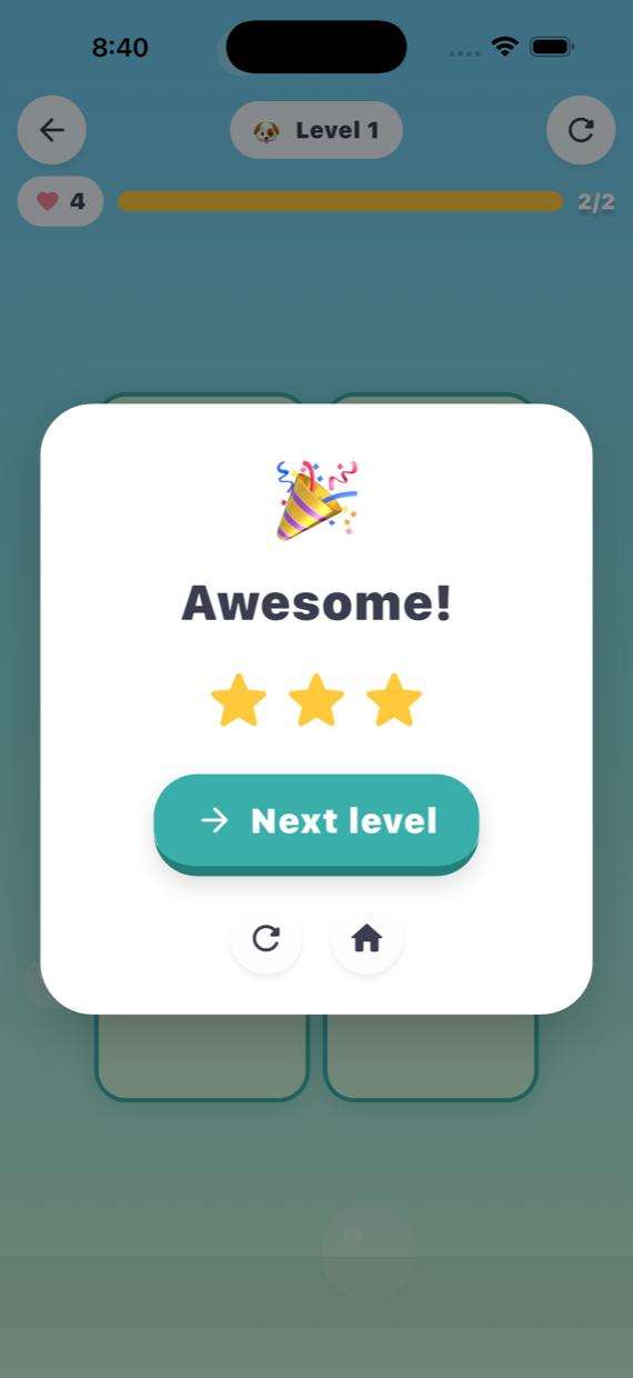 The end of a level